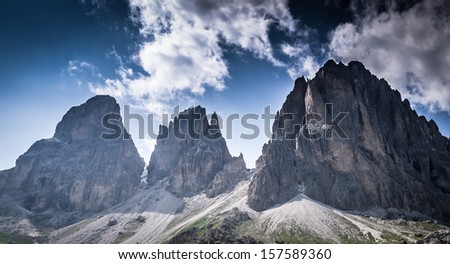 Italy Dolomites moutnain at summer - Passo Sella.Dolomites are on UNESCO World Heritage List.