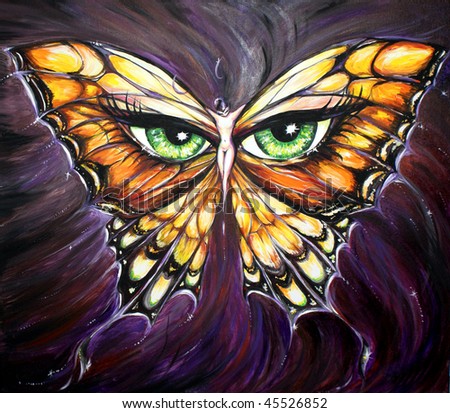 Abstract Butterfly Painting