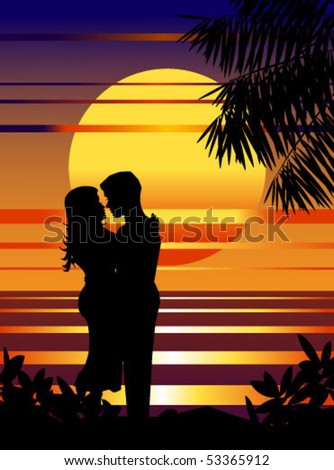 sunset beach background. love on the sunset beach.