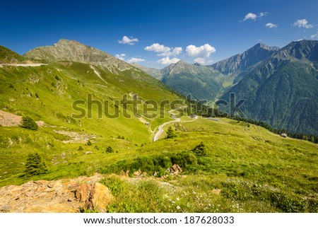 Italy Dolomite mountain at summer .Dolomite are on UNESCO World Heritage List.