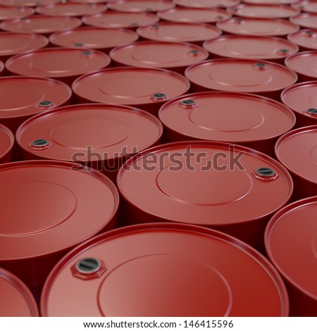 Red oil barrels