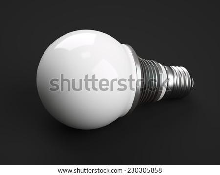 LED light bulb isolated on black background