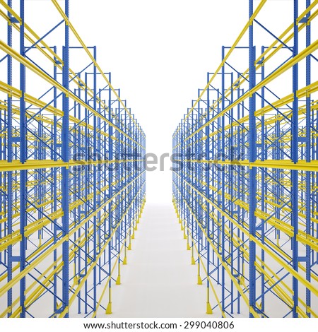 Storage racks isolated on white