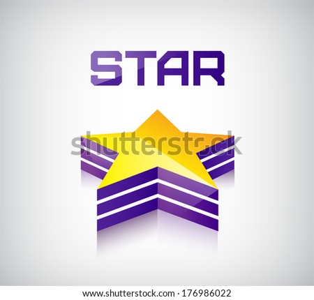 vector 3D shiny star icon logo vector 3D shiny star icon logo