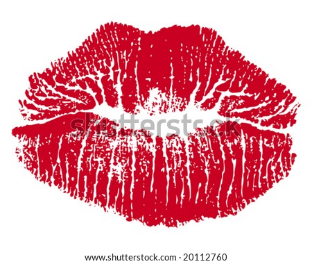 pink lipstick mark. vectored lipstick kiss