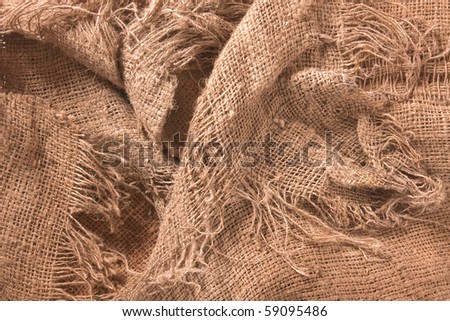 old hemp textile texture shot from above