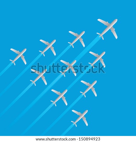 leader airplane jet flying arrow model isolated