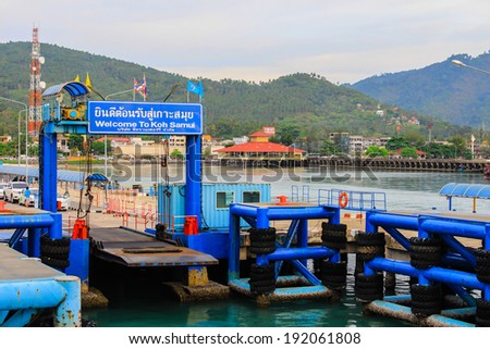Thailand - MAY 4 : at sea port of seatran ferry terminal a pier koh samui,surat thani on May 4, 2014 in Thailand.
