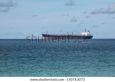 Oil Tanker Ship in the sea offshore of Thailand