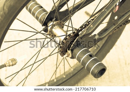 detail of bicycle wheel