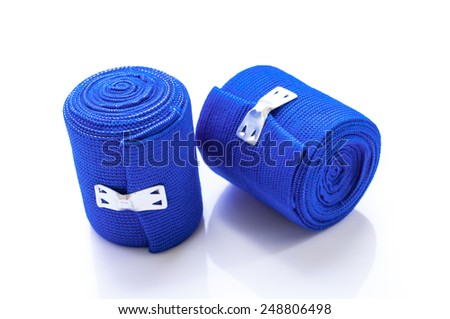 roll of elastic wrap bandage on white background