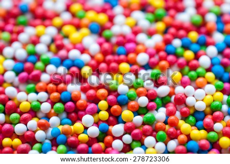 Sugar sprinkle dots, decoration for cake and bakery, a lot of sprinkles as a background