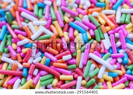 Sugar sprinkle dots, decoration for cake and bakery, a lot of sprinkles as a background