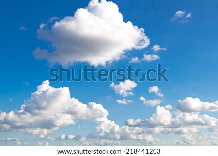 Cloudscape against a blue sky on a beautiful afternoon