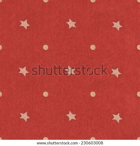 Texture of red jeans background. Seamless stars polka dot background red pattern with circles / Polka Dots star on Navy red Textured Fabric Background that is seamless and repeats.