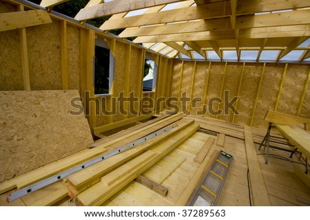 part of a wood house construction