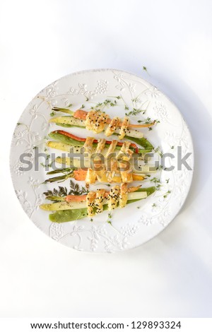 tasty vegetable pieces in the cake