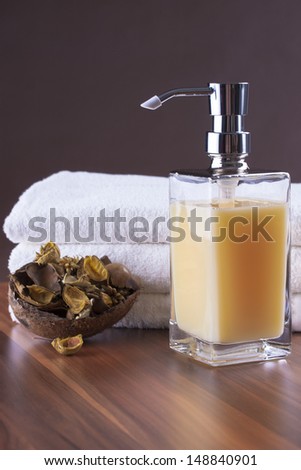 Be clean - fresh and clean - bottle of a orange liquid soap