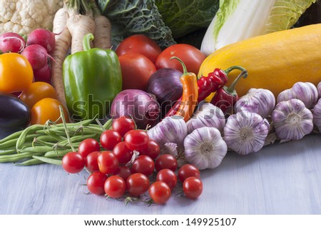 Fresh and colorful healthy diet part - vegetables - full of vitamins