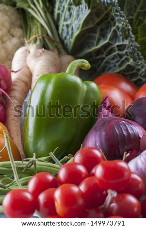 Fresh and colorful healthy diet part - vegetables - full of vitamins