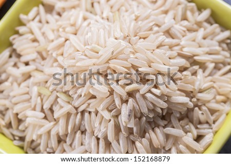 Close up photo of food ingredients - staple food - a bowl full of a rice.
