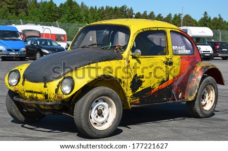 Mantorp, Sweden - June 07: Rusty styled Beetle The big Volkswagen motorshow Bug Run in Mantorp Park, Sweden june 2013