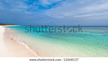 Deserted paradise beach on the Japanese remote island