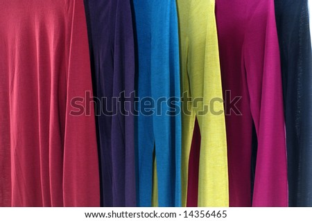 colorful  clothing hanging as display