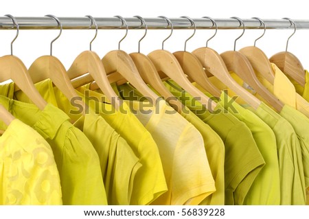 Fashion yellow shirts rack