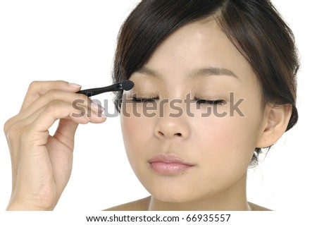 Young asian woman during daily morning routines