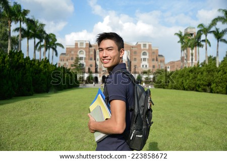 Casual Young Man at college campus