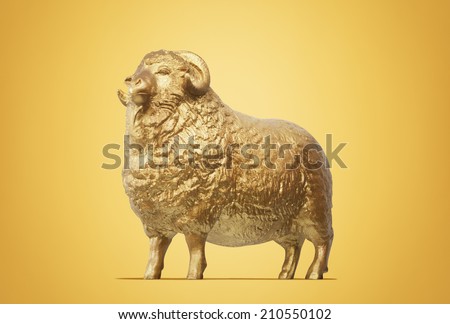 Golden sheep statue
