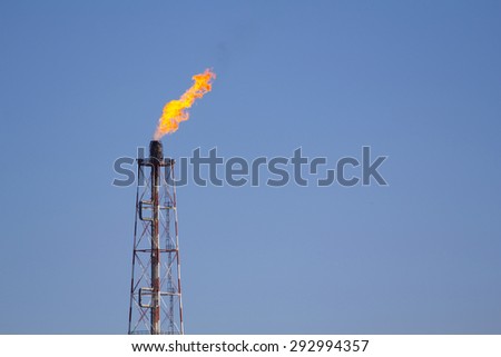 Fire from a gas torch, in the chemical industry