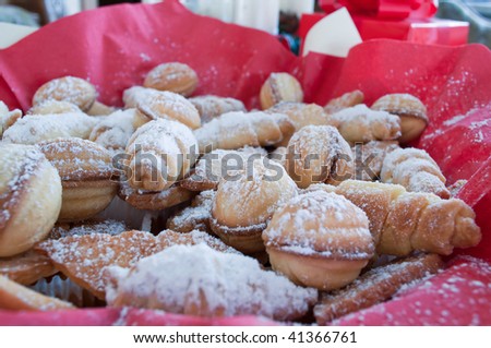 Beautiful, delicious Christmas cookies, that is covered with powdered sugar