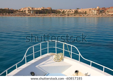Boat view of Makadi bay Hurghada, Red Sea, Egypt