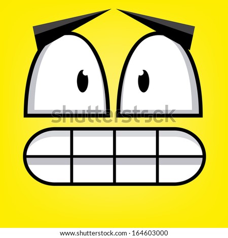 A Vector Cute Cartoon Yellow Scared Face