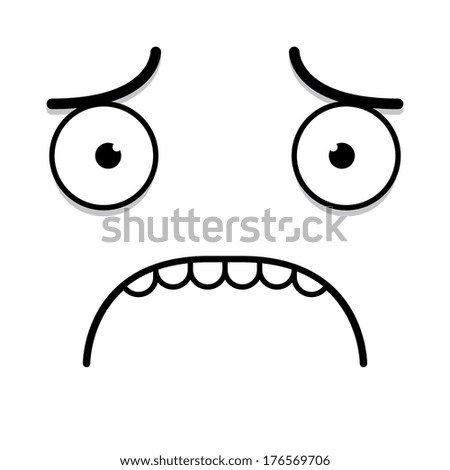 Vector Cute Cartoon White Sad Face - 176569706 : Shutterstock