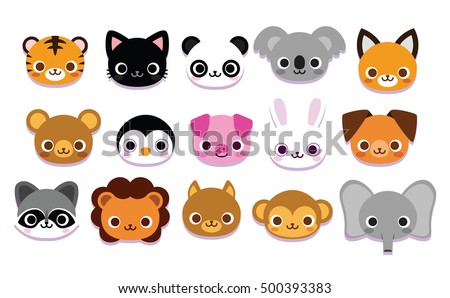 Vector Set Of Cute Cartoon Animals Isolated - Stock Image - Everypixel