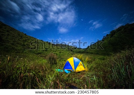 Camping at night