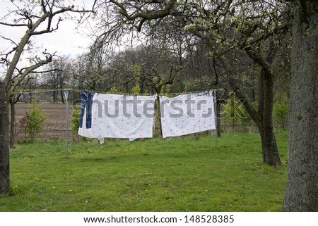 Laundry hanging to dry