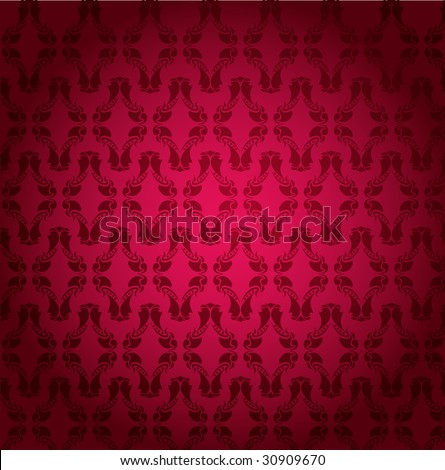 Vector Illustration Decoration Of Wall, Royal Red Color With ...