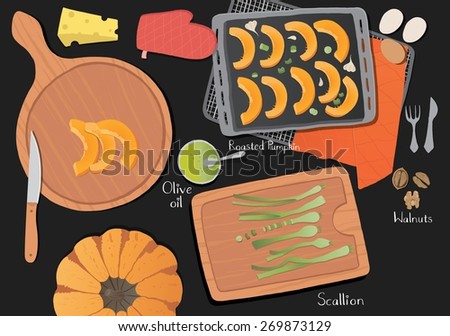 Kitchen and cooking: food preparation, dishes.