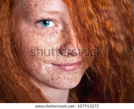 Smiling freckled girl