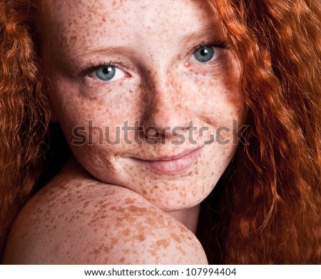 Cheerful freckled girl