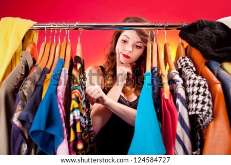 Nothing To Wear Concept, Young Woman Deciding What To Put On