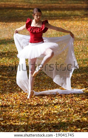Fall dance - ballerina dancing outdoor