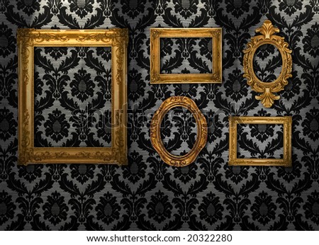 Gold frames, retro wallpaper, similar available in my portfolio