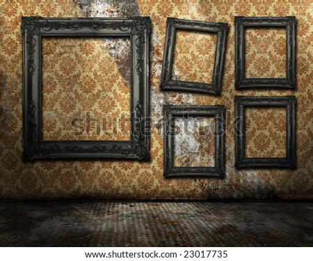 Grunge interior, gallery display, similar available in my portfolio