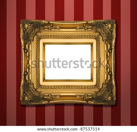 Gold frame on a stripy wall, similar available in my portfolio