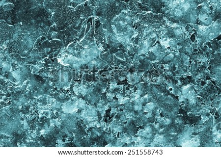 the ice textured surface of the frozen water for empty abstract backgrounds of indigo color